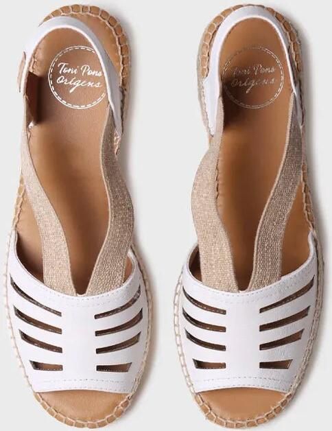 Toni Pons Dames leren espadrille met brede hak en elastiek DIMA