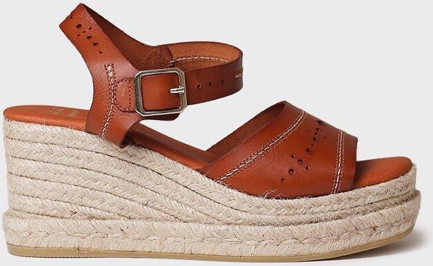 Toni Pons Dames leren espadrille met hoge sleehak HAIDE