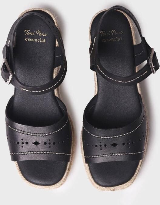 Toni Pons Dames leren espadrille met hoge sleehak HAIDE