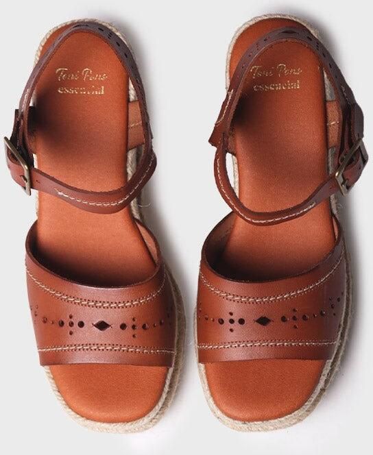 Toni Pons Dames leren espadrille met hoge sleehak HAIDE