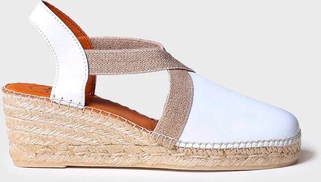 Toni Pons Dames leren espadrille met middelhoge sleehak TOSSA