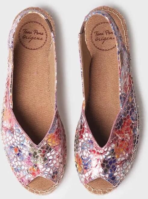 Toni Pons Dames leren espadrille met open neus en sleehak BERNAIA-PM