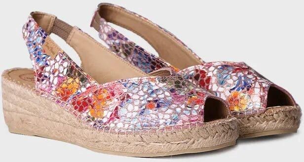 Toni Pons Dames leren espadrille met open neus en sleehak BERNAIA-PM