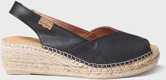 Toni Pons Dames leren espadrille met open neus en sleehak BERNIA-P