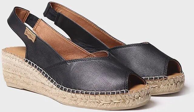 Toni Pons Dames leren espadrille met open neus en sleehak BERNIA-P