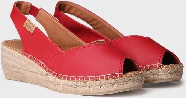 Toni Pons Dames leren espadrille met open neus en sleehak BERNIA-P