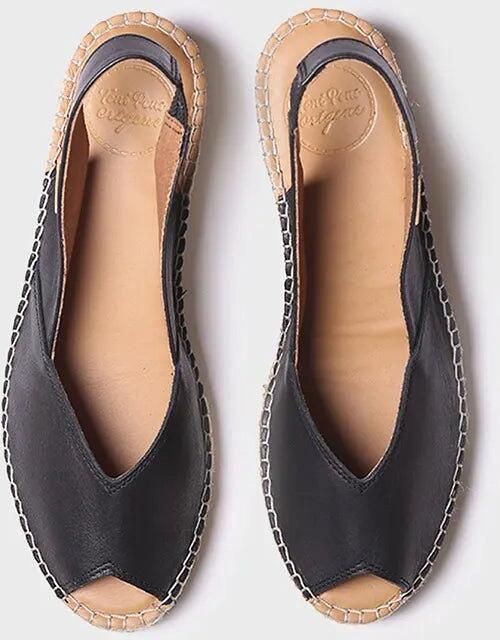 Toni Pons Dames leren espadrille met open neus en sleehak BERNIA-P