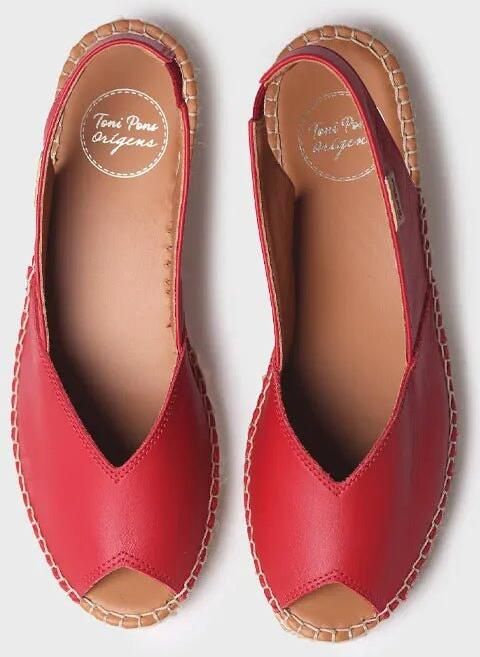 Toni Pons Dames leren espadrille met open neus en sleehak BERNIA-P