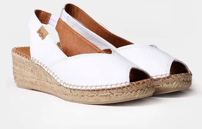 Toni Pons Dames leren espadrille met open neus en sleehak BERNIA-P