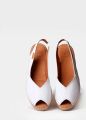 Toni Pons Dames leren espadrille met open neus en sleehak BERNIA-P - Wit