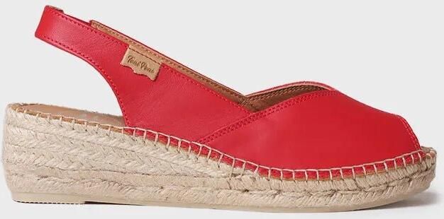 Toni Pons Dames leren espadrille met open neus en sleehak BERNIA-P