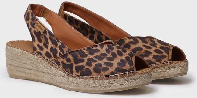 Toni Pons Dames leren espadrille met open neus en sleehak BERNIA-P