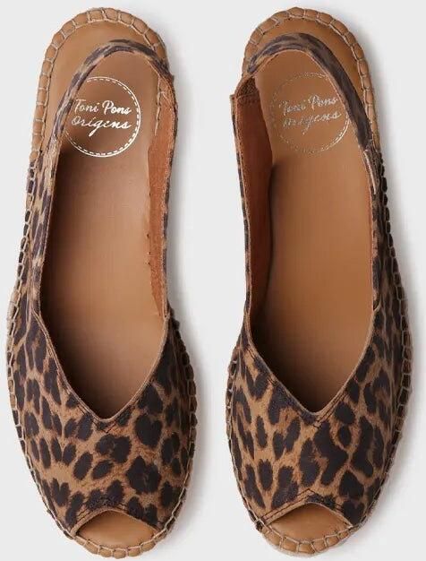 Toni Pons Dames leren espadrille met open neus en sleehak BERNIA-P