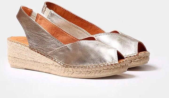 Toni Pons Dames leren espadrille met open neus en sleehak BERNIA-P