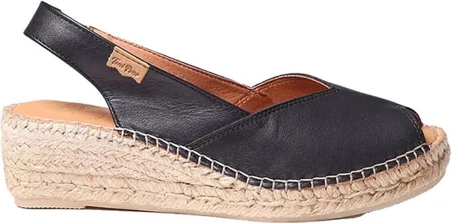 Toni Pons Dames leren espadrille met open neus en sleehak BERNIA-P