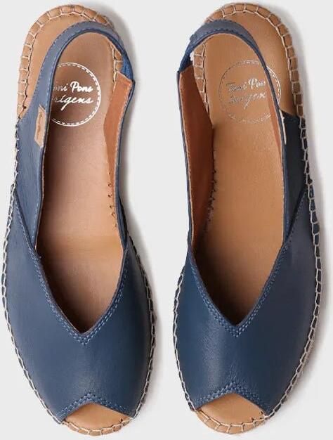 Toni Pons Dames leren espadrille met open neus en sleehak BERNIA-P