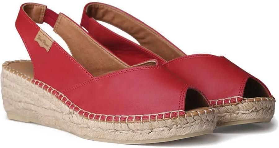 Toni Pons Dames leren espadrille met open neus en sleehak BERNIA-P