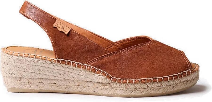 Toni Pons Dames leren espadrille met open neus en sleehak BERNIA-P - Foto 1