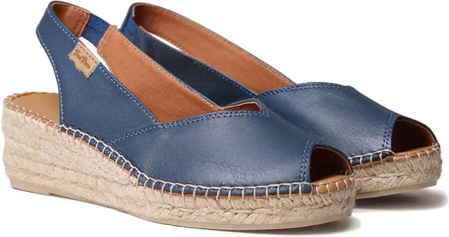 Toni Pons Dames leren espadrille met open neus en sleehak BERNIA-P