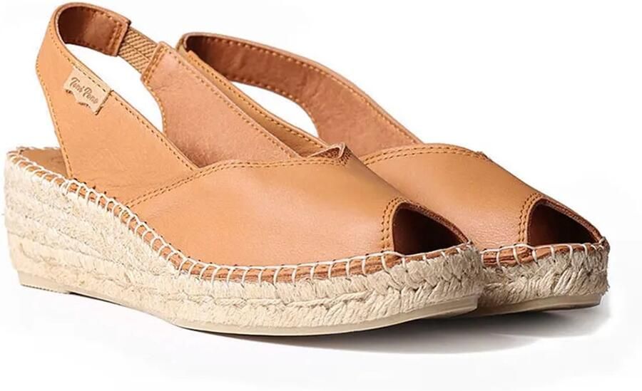 Toni Pons Dames leren espadrille met open neus en sleehak BERNIA-P