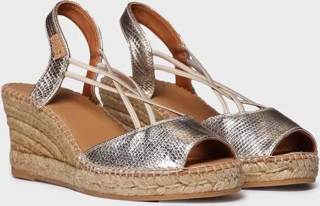 Toni Pons Dames leren espadrille met sleehak en elastiek SABINA-CA