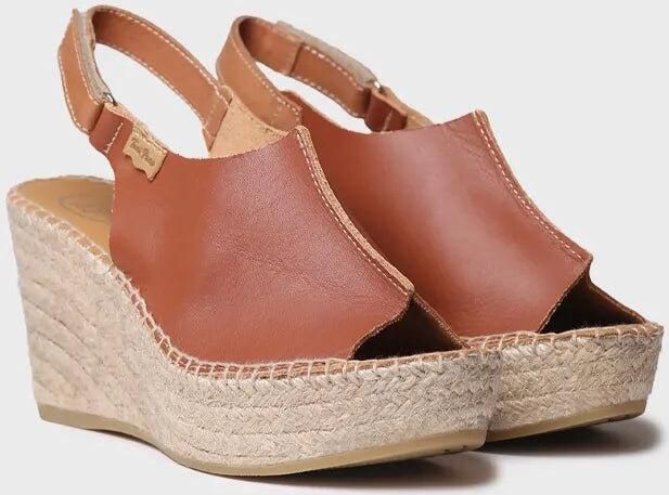 Toni Pons Dames leren espadrille met sleehak en klittenbandsluiting LUGANO-P