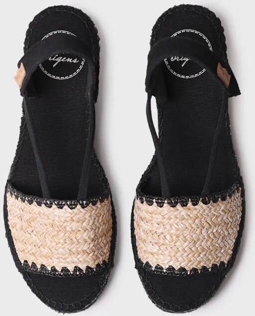 Toni Pons Damesespadrille van gevlochten stof met geverfde sleehak SELVA-IP