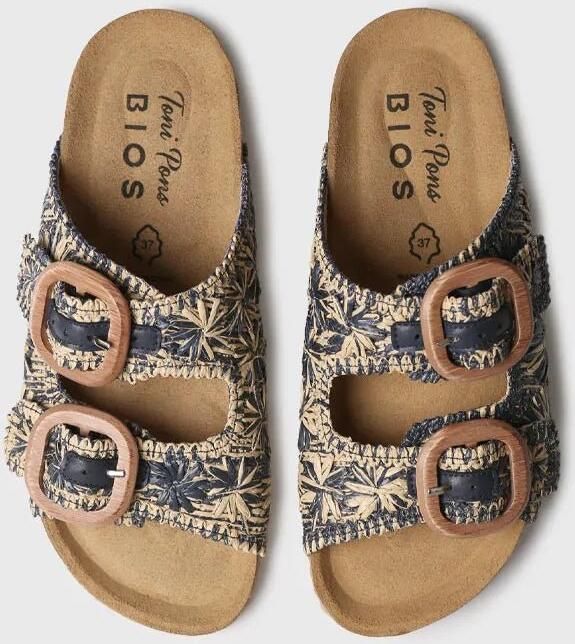 Toni Pons Damessandaal van raffia met bloemenprint GUAM-RF