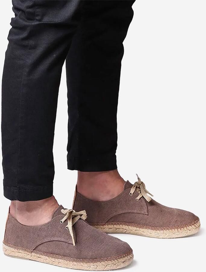 Toni Pons DIXON Heren espadrilles met veters BRUIN