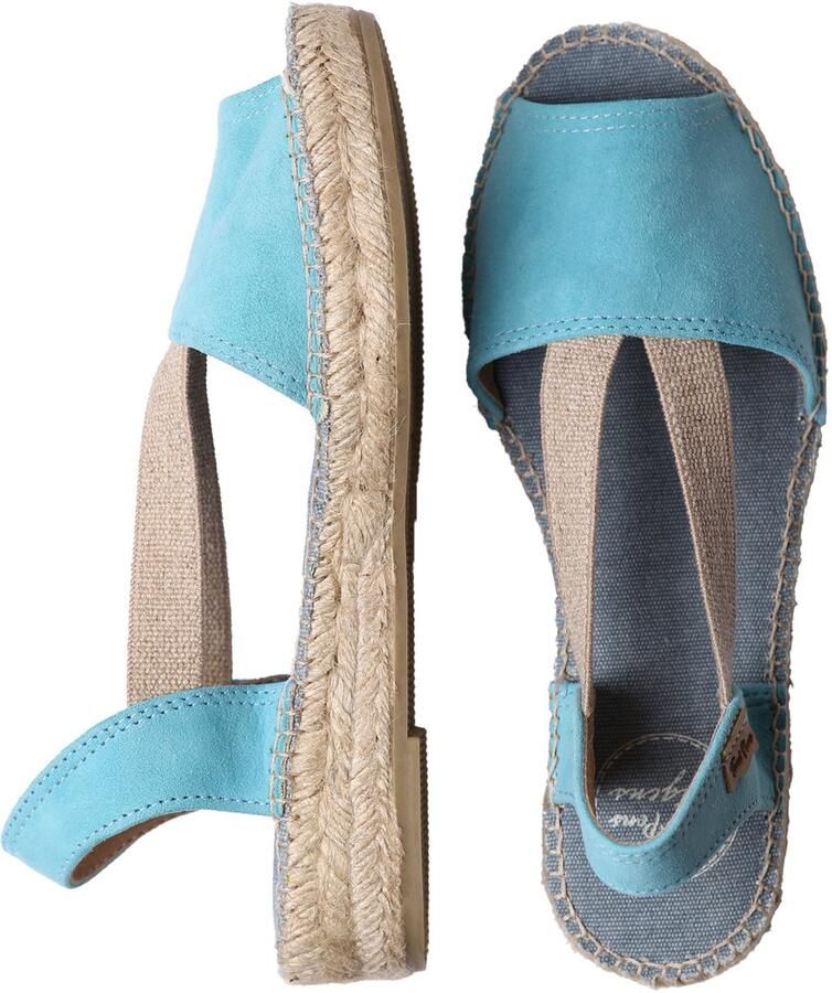 Toni Pons ELLA Platte suède espadrilles voor dames TURQUOISE