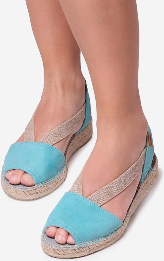 Toni Pons ELLA Platte suède espadrilles voor dames TURQUOISE