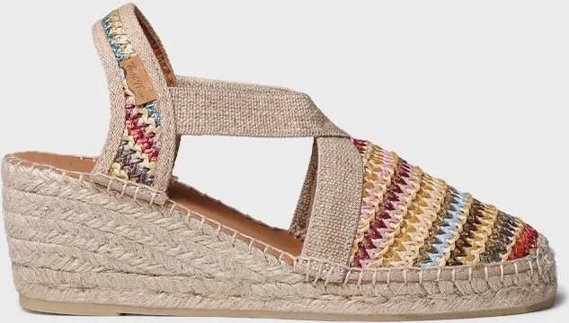 Toni Pons Espadrille met middelhoge sleehak van veelkleurig raffia TERRA-NM