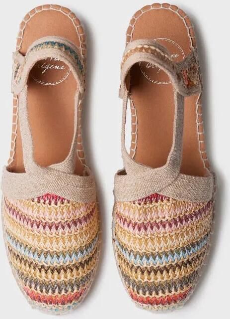 Toni Pons Espadrille met middelhoge sleehak van veelkleurig raffia TERRA-NM