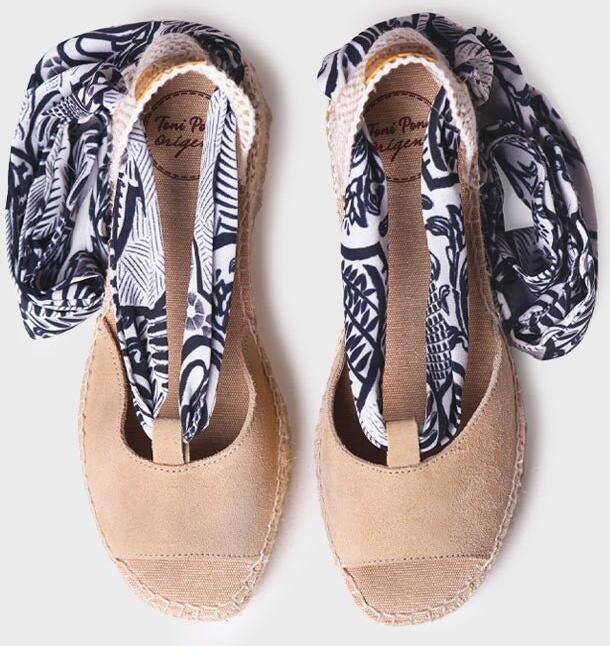 Toni Pons Espadrille met sleehak en bedrukte linten voor dames IRMA