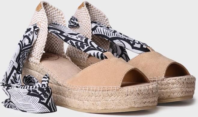 Toni Pons Espadrille met sleehak en bedrukte linten voor dames IRMA