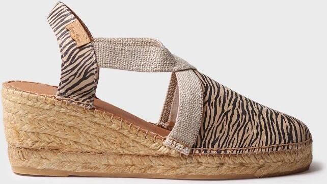 Toni Pons Espadrille met sleehak en zebraprint TERRA-ZB