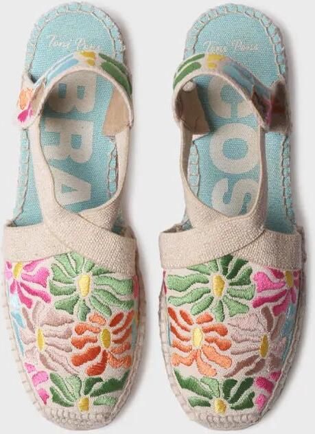 Toni Pons Espadrille met sleehak voor dames en veelkleurig borduurwerk MONTJOI