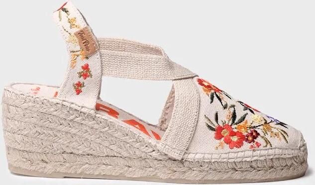 Toni Pons Espadrille met sleehak voor dames en veelkleurig borduurwerk MONTJOI