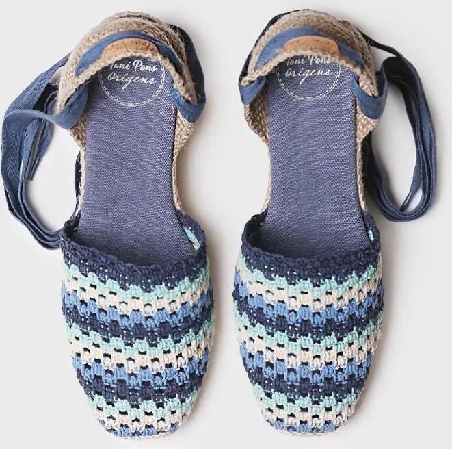 Toni Pons Espadrille met sleehak voor dames in veelkleurig gehaakt patroon GEORGINA