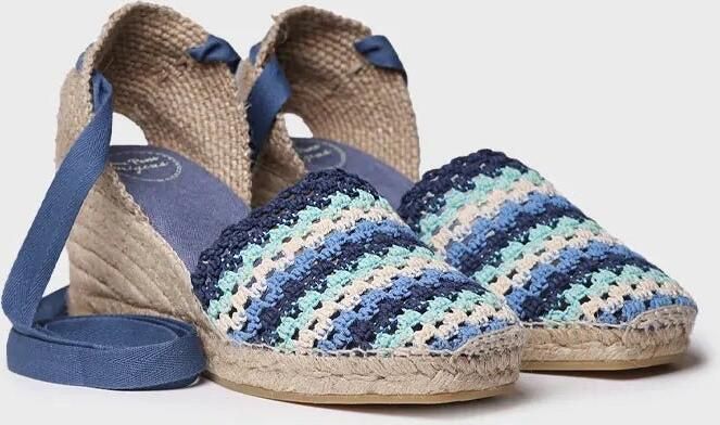 Toni Pons Espadrille met sleehak voor dames in veelkleurig gehaakt patroon GEORGINA