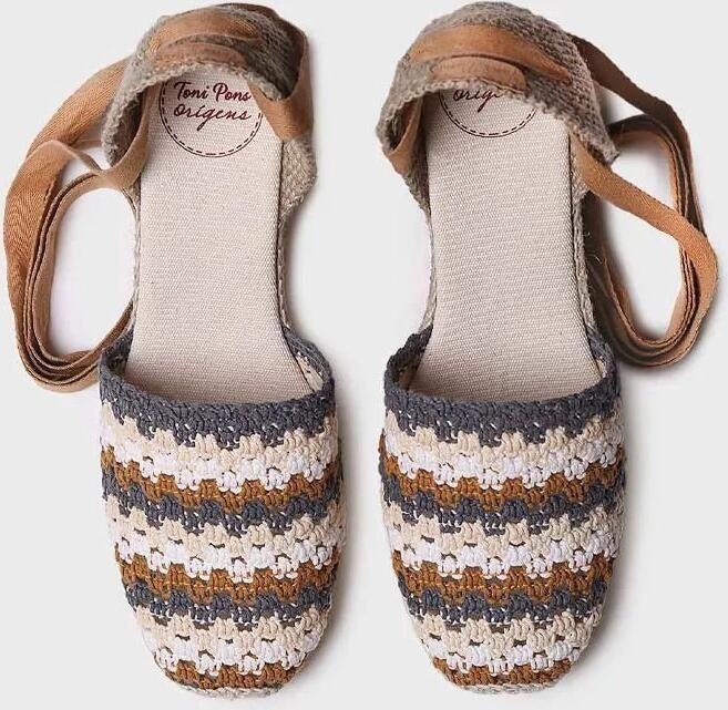 Toni Pons Espadrille met sleehak voor dames in veelkleurig gehaakt patroon GEORGINA