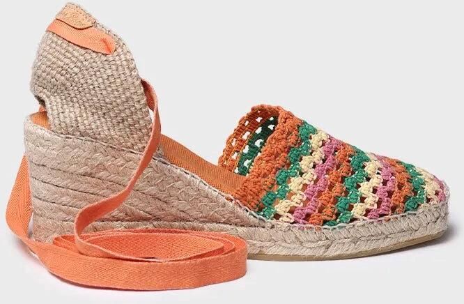 Toni Pons Espadrille met sleehak voor dames in veelkleurig gehaakt patroon GEORGINA