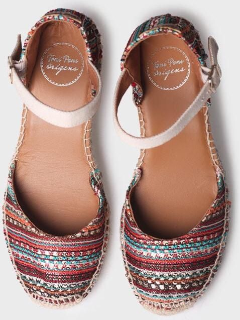 Toni Pons Espadrille met sleehak voor dames in veelkleurige stof JANEL-CH