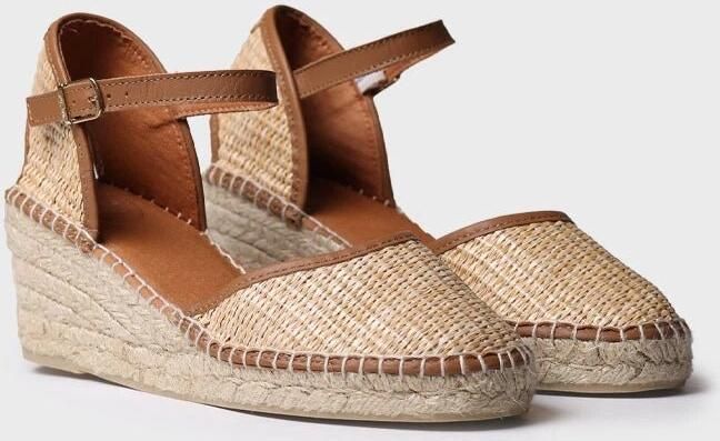 Toni Pons Espadrille met sleehak voor dames van gevlochten raffia SONIA-RP