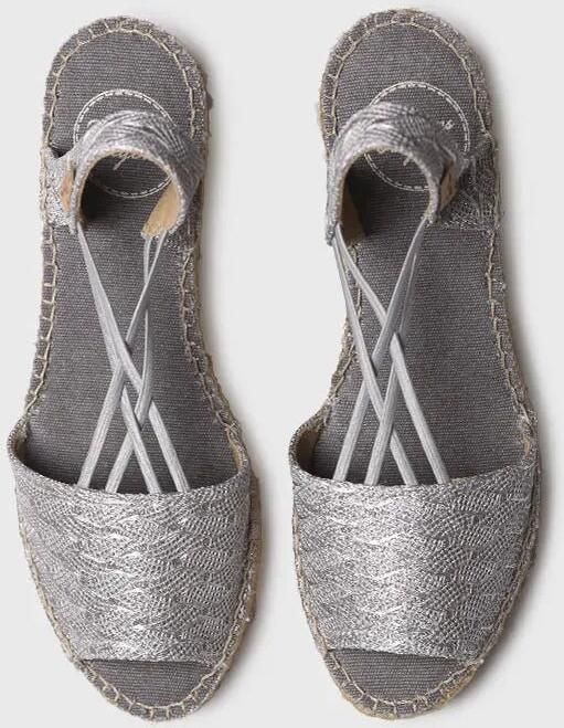 Toni Pons Espadrille met sleehak voor dames van glanzende gevlochten stof TESS-CG