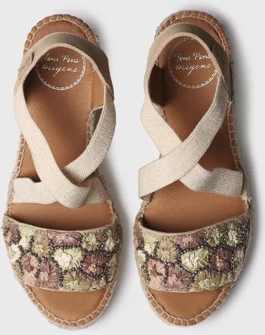 Toni Pons Espadrille met sleehak voor dames van veelkleurig raffia SUSA-FS