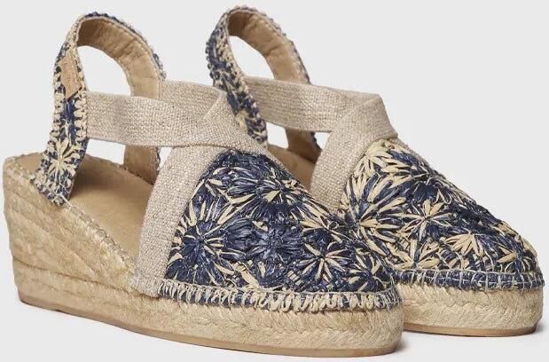 Toni Pons Espadrilles met bloemenprint en raffia sleehak TERRA-RF