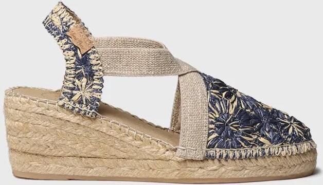 Toni Pons Espadrilles met bloemenprint en raffia sleehak TERRA-RF