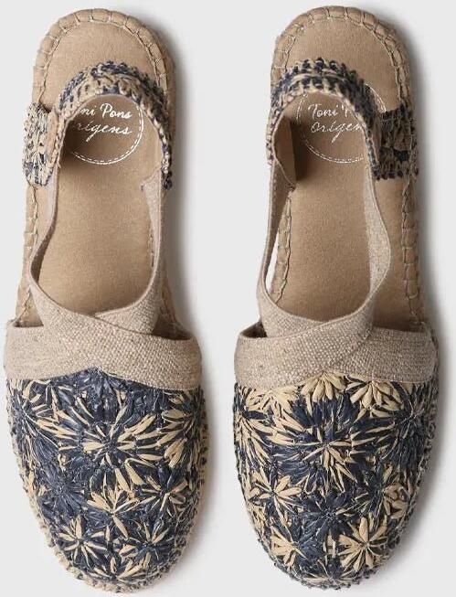 Toni Pons Espadrilles met bloemenprint en raffia sleehak TERRA-RF