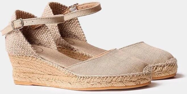 Toni Pons Espadrilles met middelhoge sleehak en striksluiting voor dames ROMINA